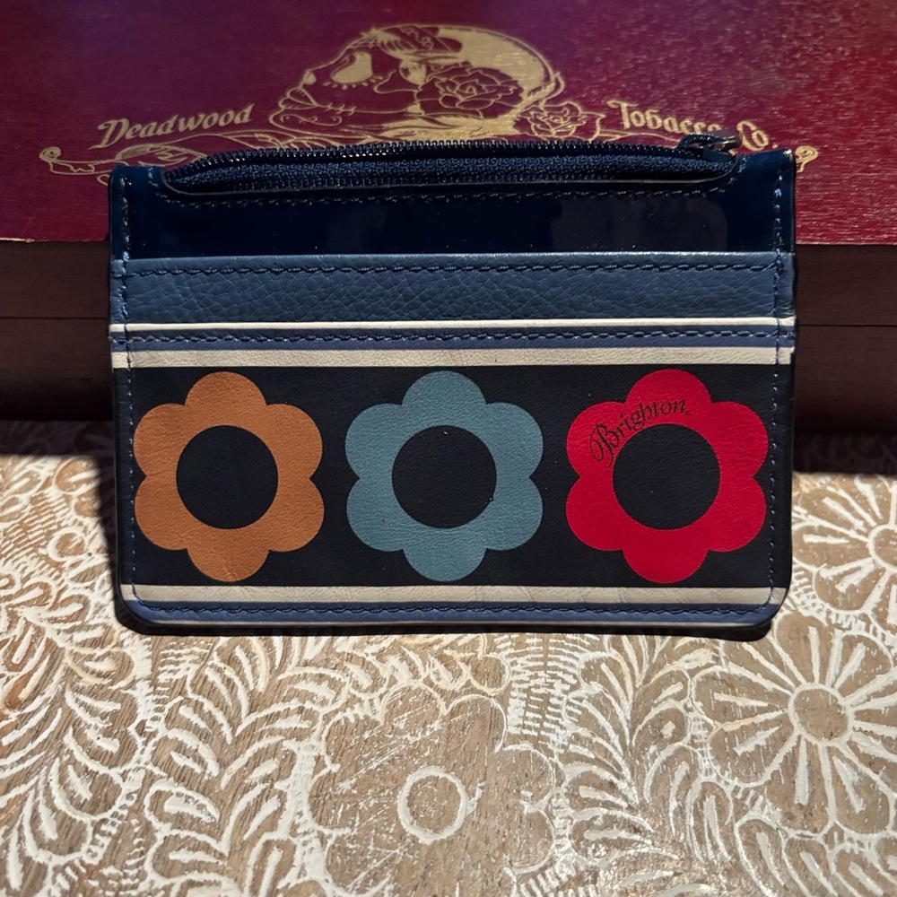 Brighton Blueprint Flower Leather wallet or card holder - Picture 5 of 8